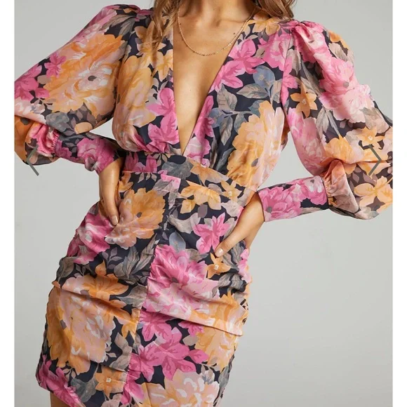 Hello Molly | Dresses | Tirah Long Sleeve Mini Dress In Black Floral No  Longer Is Stock Online | Poshmark